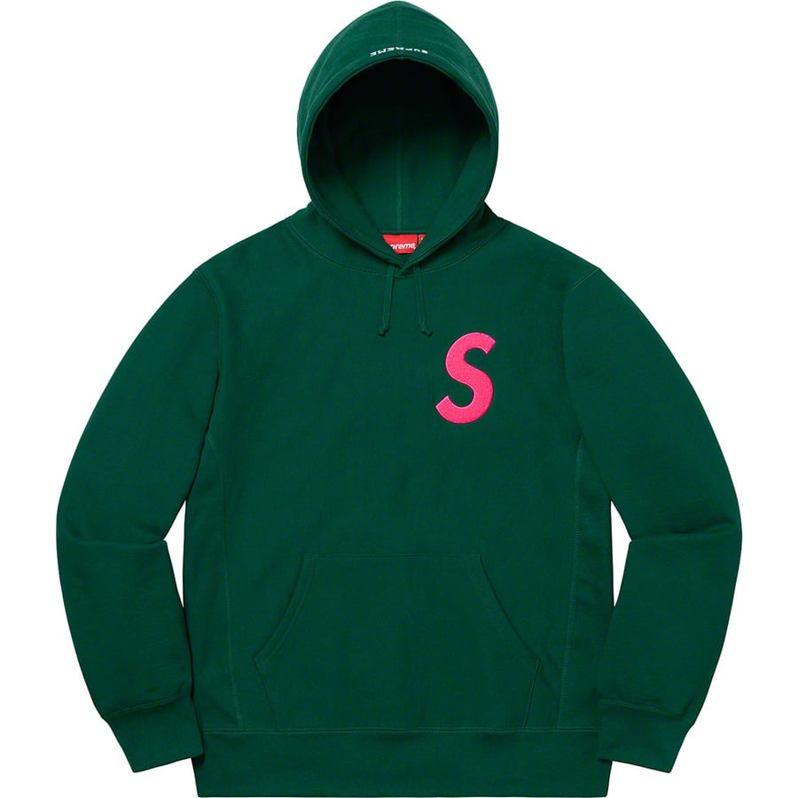 Details on S Logo Hooded Sweatshirt Dark Green from fall winter
                                                    2019 (Price is $168)