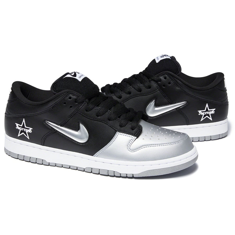 Details on Supreme Nike SB Dunk Low Black from fall winter 2019 (Price is $110)
