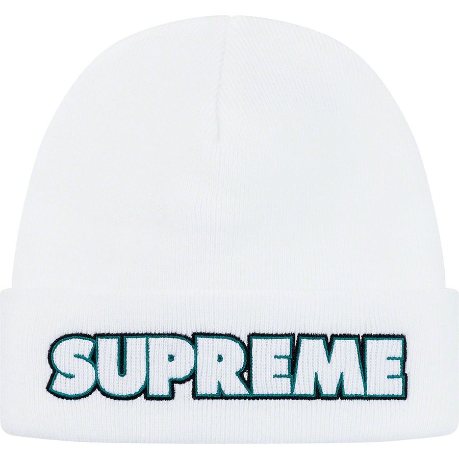 Details on Outline Beanie White from fall winter
                                                    2019 (Price is $36)