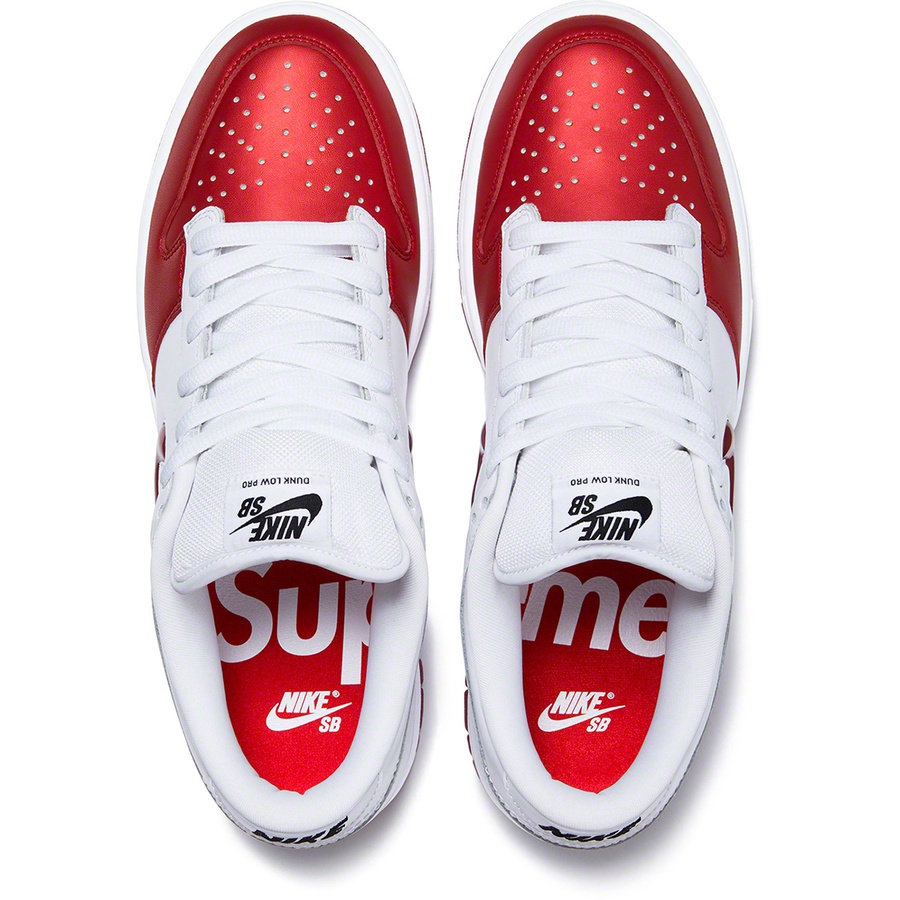 Details on Supreme Nike SB Dunk Low White from fall winter 2019 (Price is $110)
