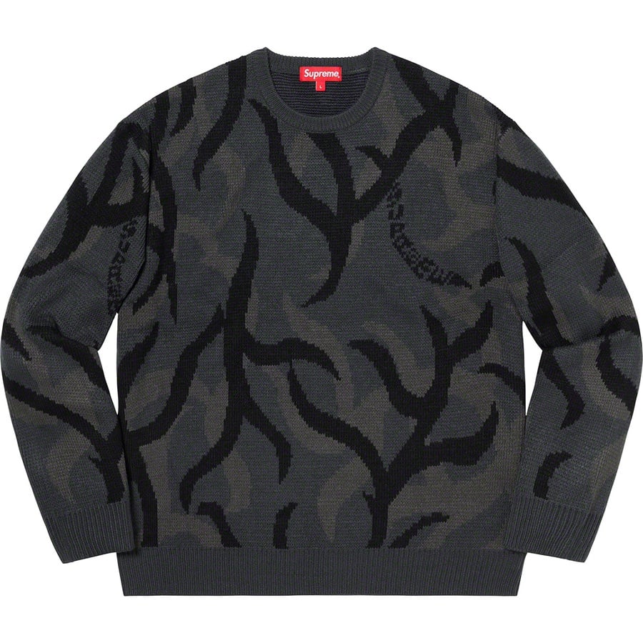 Details on Tribal Camo Sweater Black from fall winter 2019 (Price is $148)