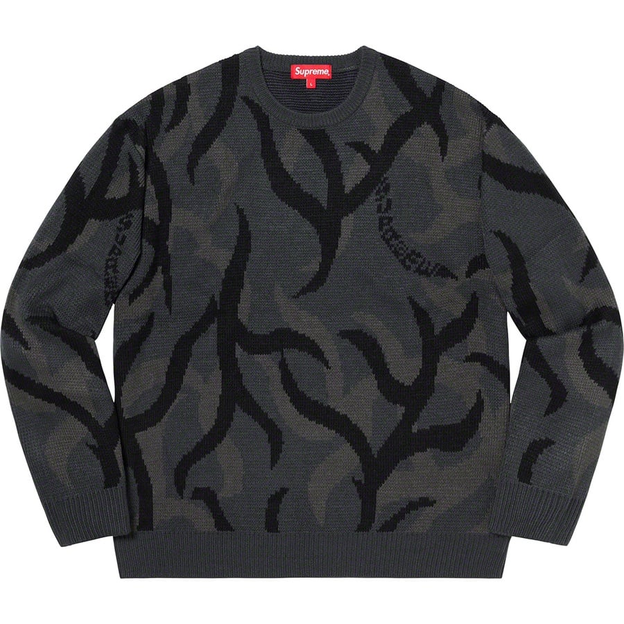 Details on Tribal Camo Sweater Black from fall winter
                                                    2019 (Price is $148)