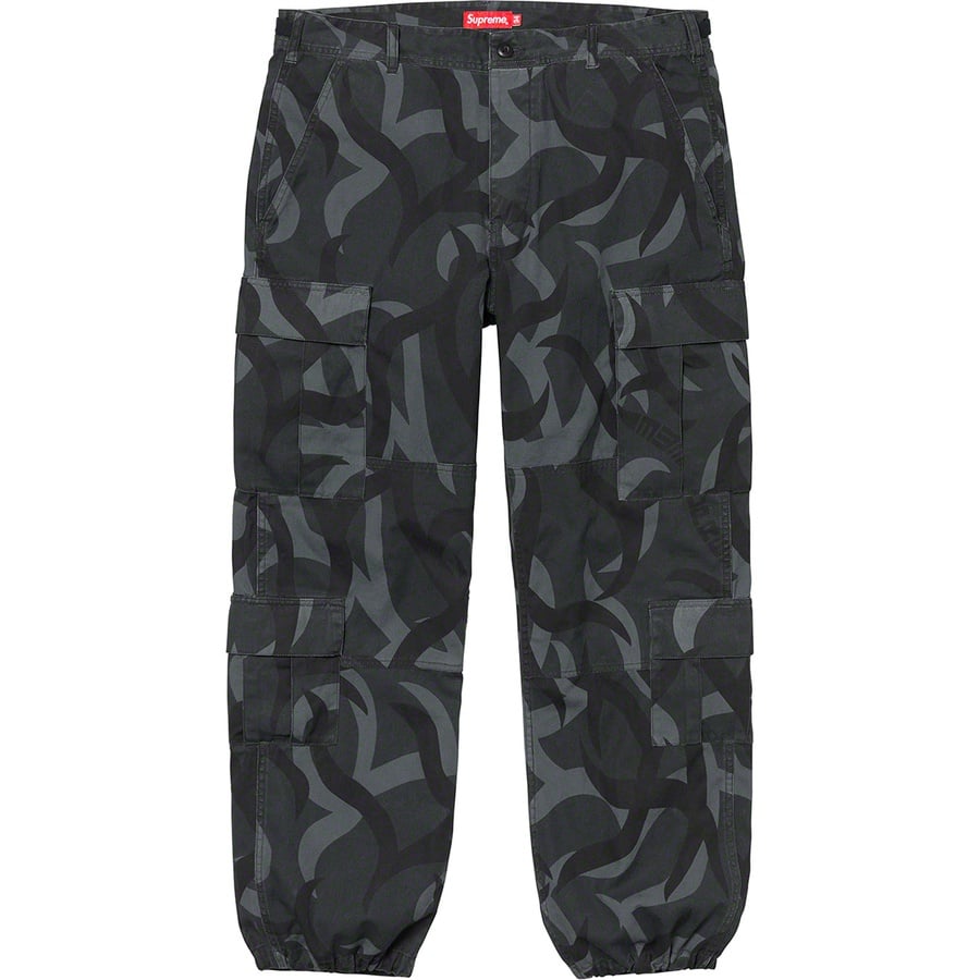 Details on Cargo Pant Black Tribal Camo from fall winter
                                                    2019 (Price is $148)