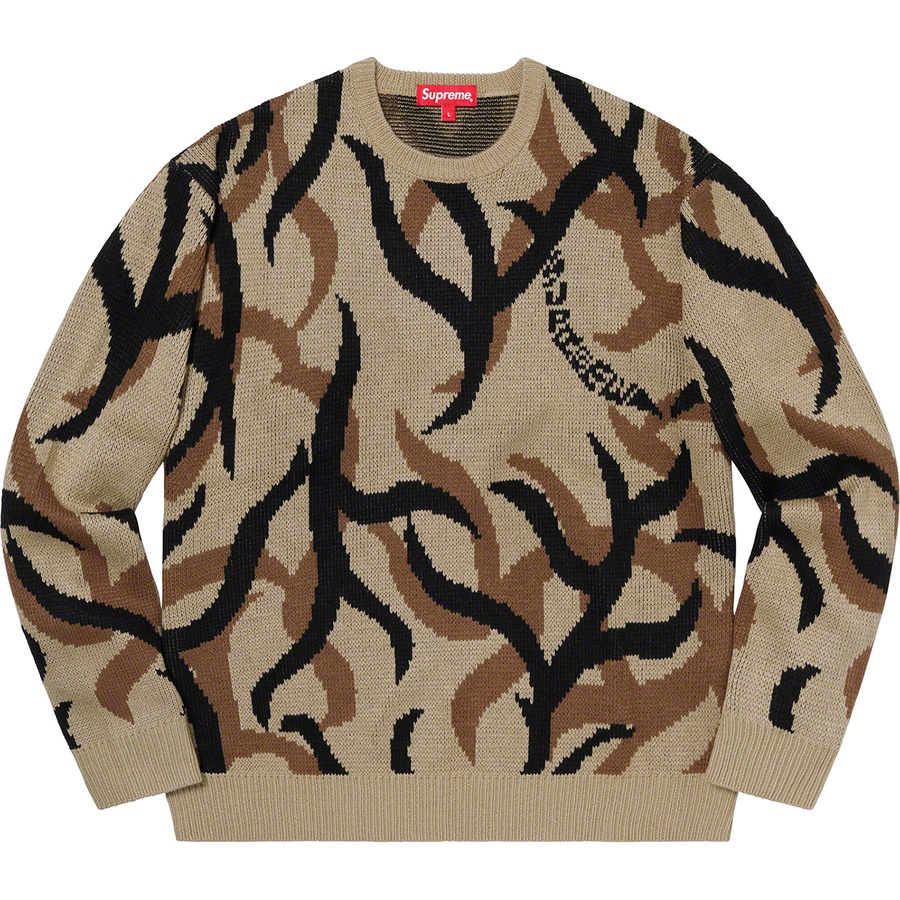 Details on Tribal Camo Sweater Tan from fall winter
                                                    2019 (Price is $148)