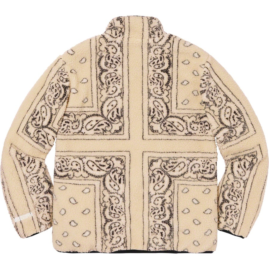 Details on Reversible Bandana Fleece Jacket Tan from fall winter
                                                    2019 (Price is $228)