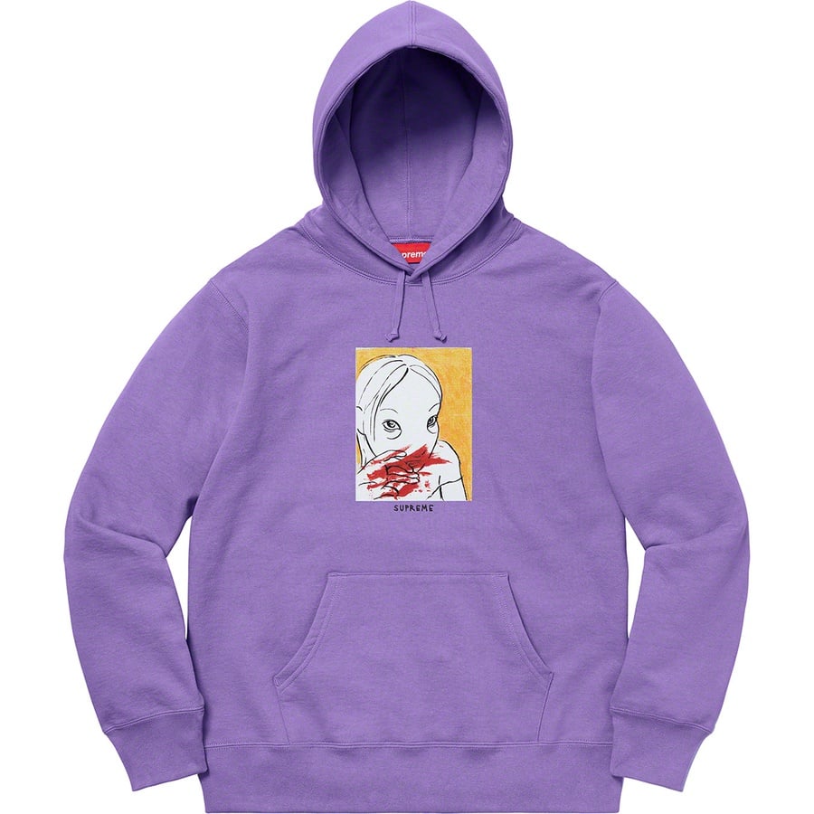 Details on Nose Bleed Hooded Sweatshirt Light Violet from fall winter
                                                    2019 (Price is $168)