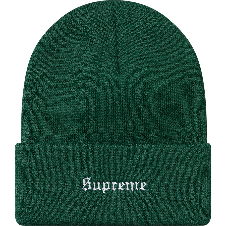 Details on Supreme Ben Davis Beanie Green from fall winter
                                                    2019 (Price is $38)