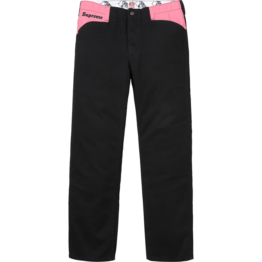 Details on Supreme Ben Davis Work Pant Black from fall winter
                                                    2019 (Price is $158)