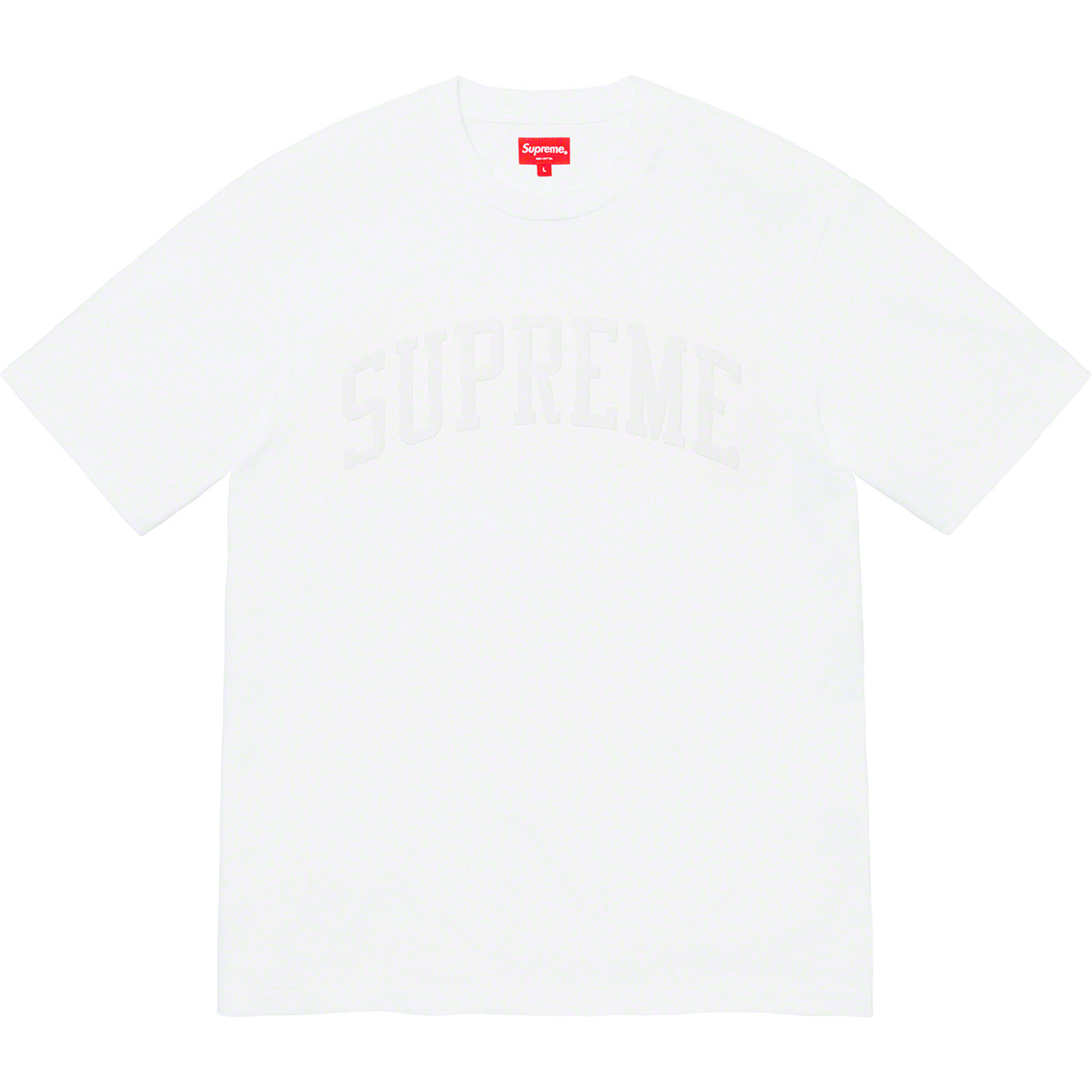 Supreme Red Cotton Arc Logo Print Crew Neck T Shirt L