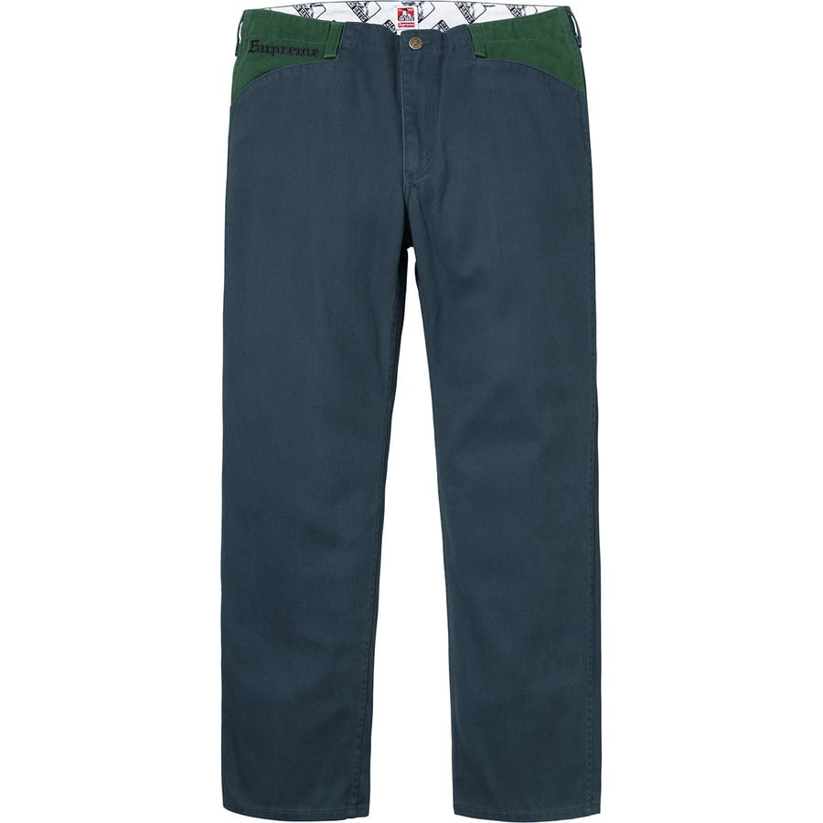 Details on Supreme Ben Davis Work Pant Navy from fall winter
                                                    2019 (Price is $158)