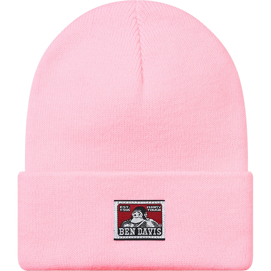 Details on Supreme Ben Davis Beanie Pink from fall winter
                                                    2019 (Price is $38)