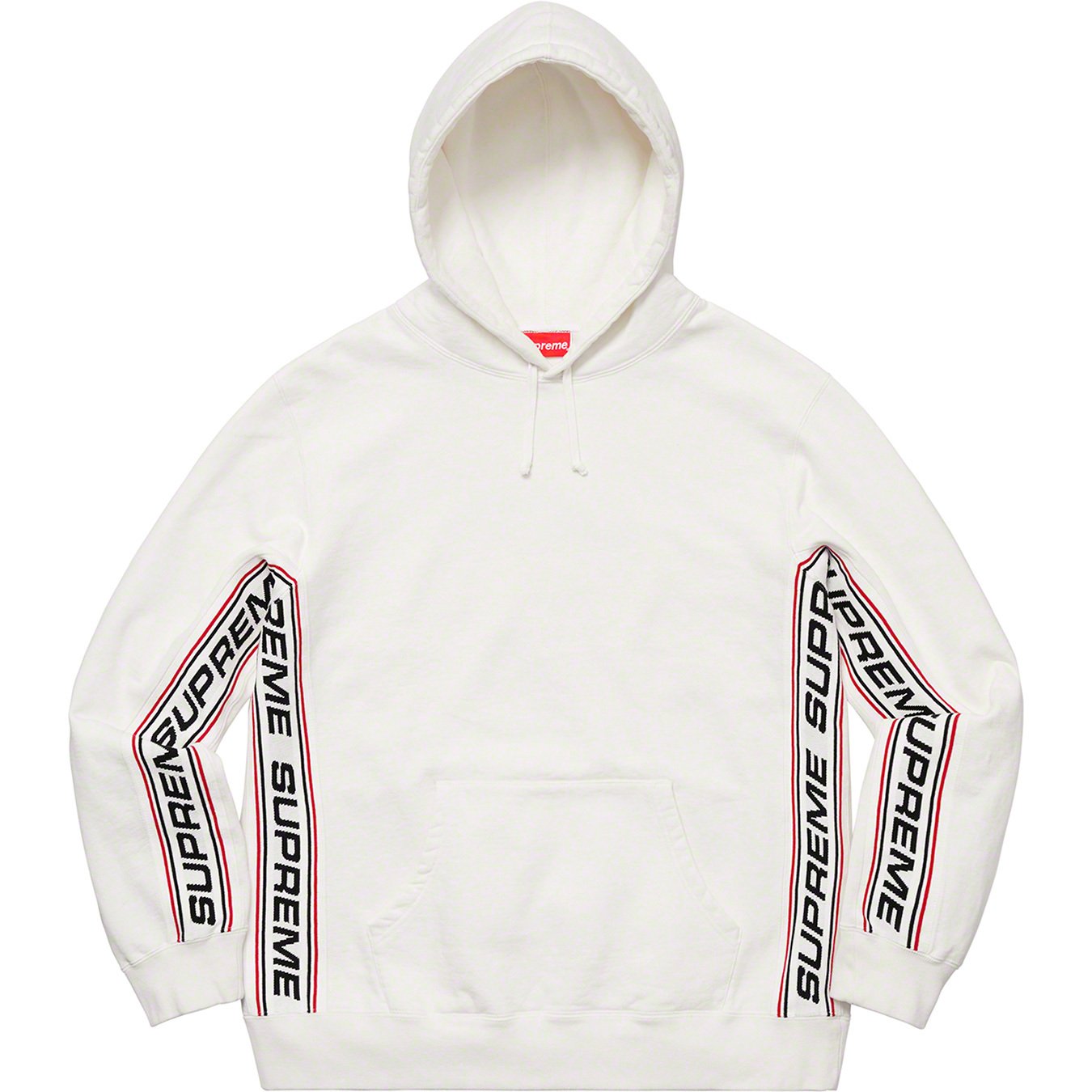 新品 S Supreme text rib hooded sweatshirt