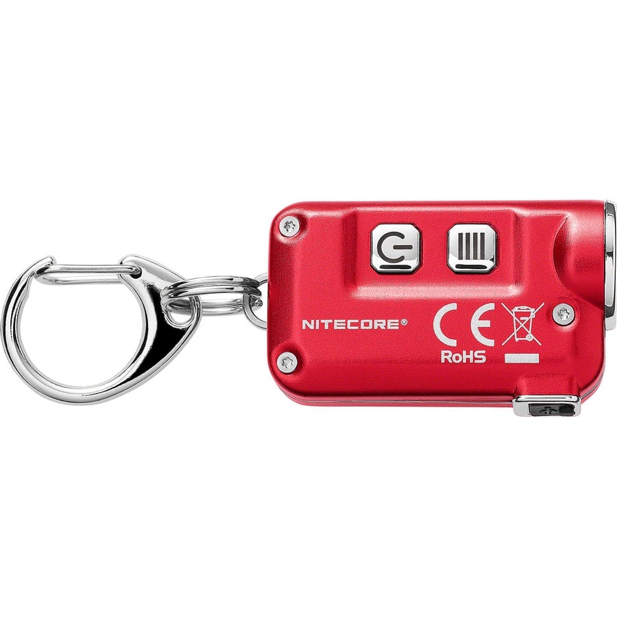 Details on Supreme NITECORE Tini Keychain Light Red from fall winter
                                                    2019 (Price is $48)