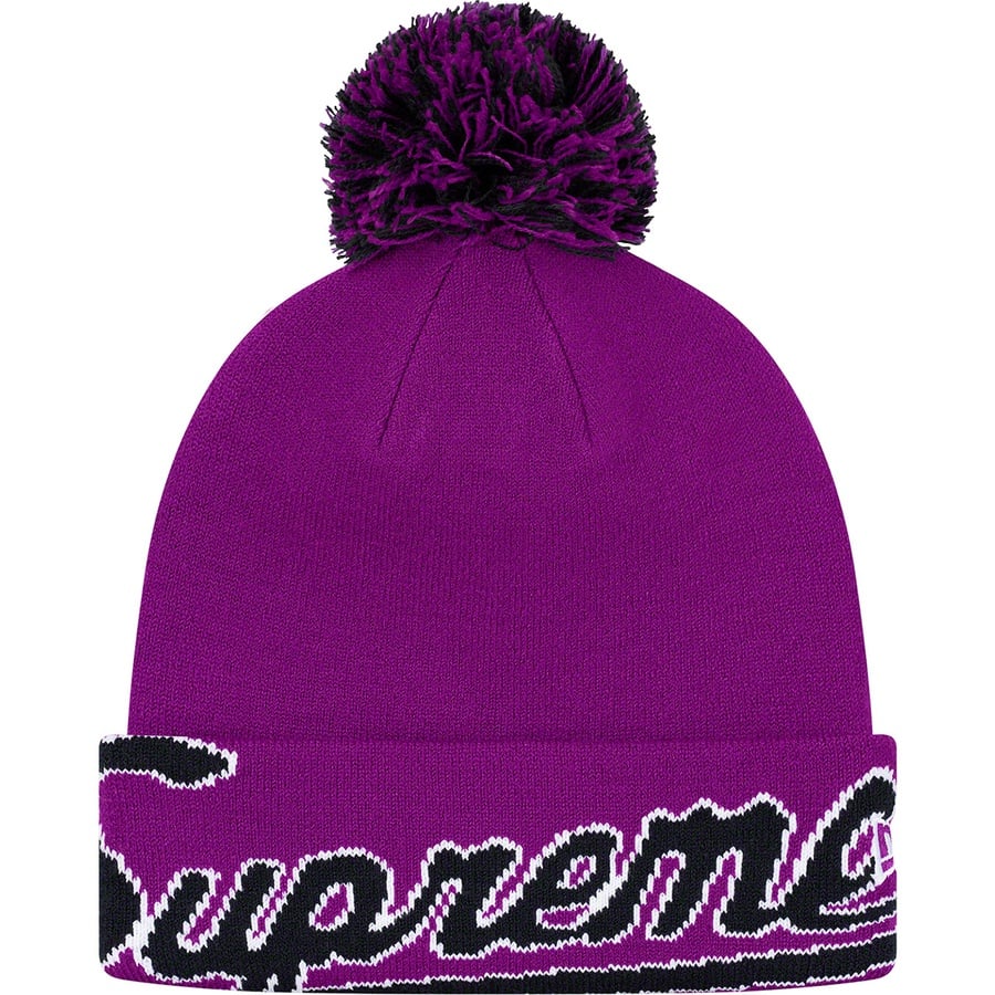Details on New Era Script Cuff Beanie Purple from fall winter 2019 (Price is $38)
