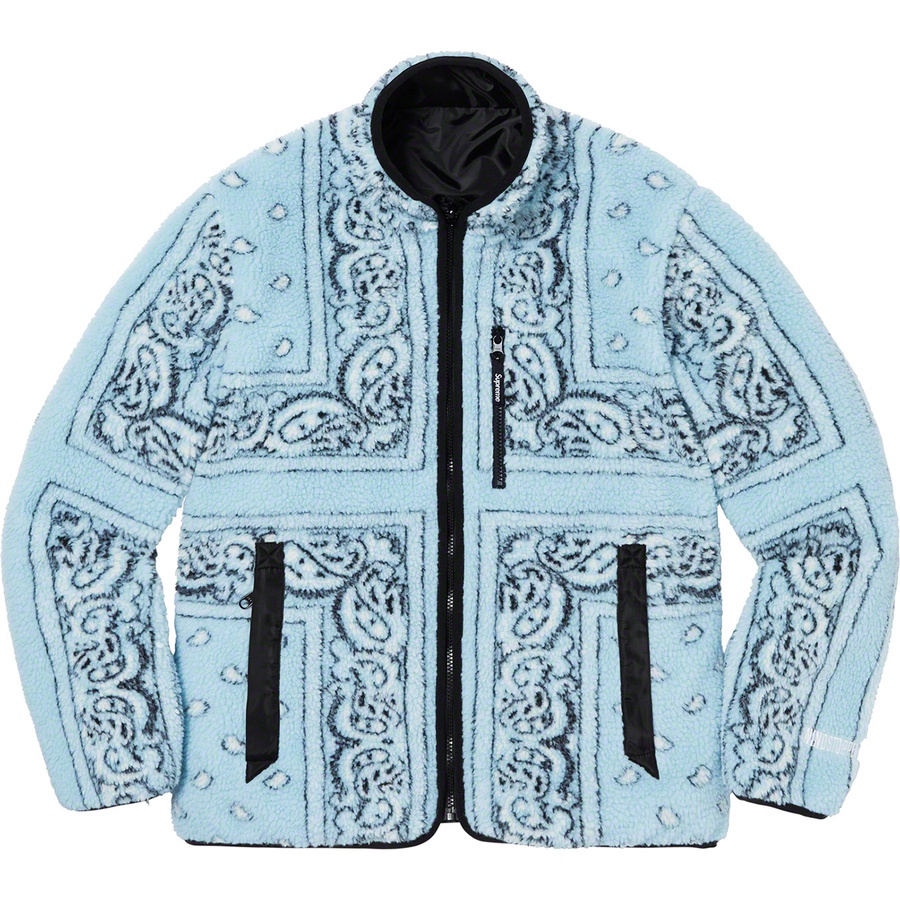 Details on Reversible Bandana Fleece Jacket Light Blue from fall winter 2019 (Price is $228)