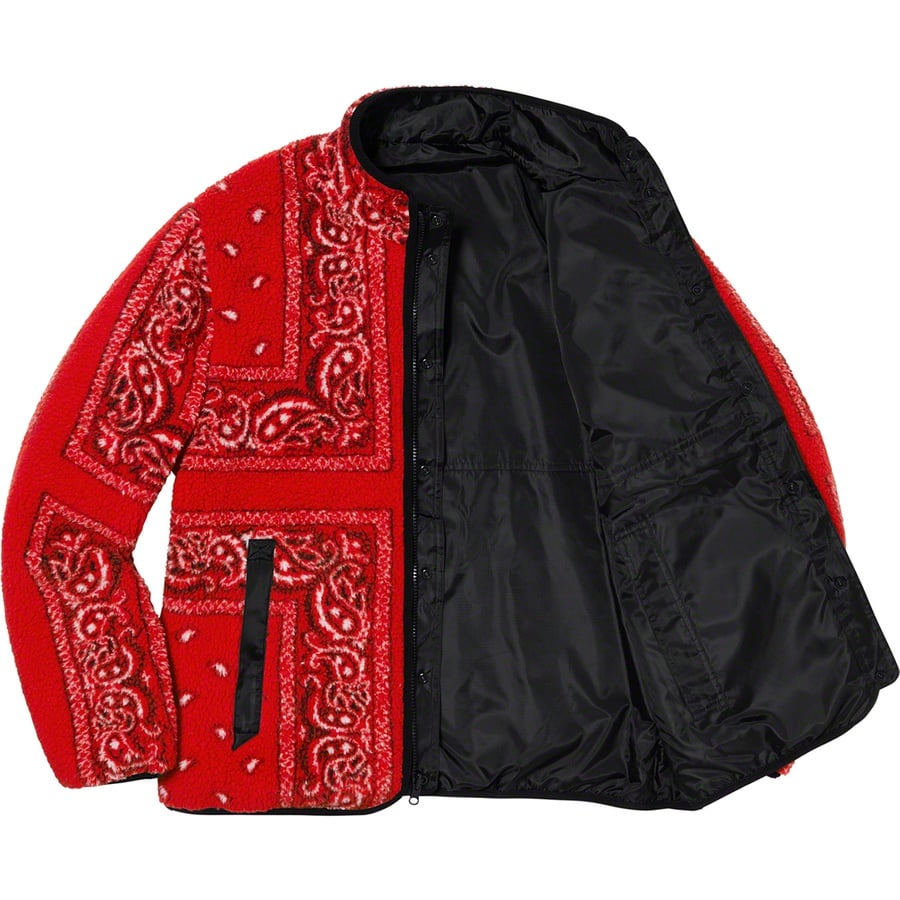 Details on Reversible Bandana Fleece Jacket Red from fall winter
                                                    2019 (Price is $228)