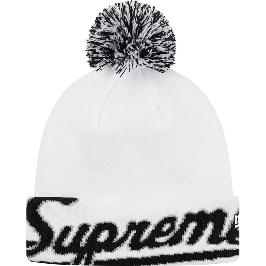 Details on New Era Script Cuff Beanie White from fall winter 2019 (Price is $38)