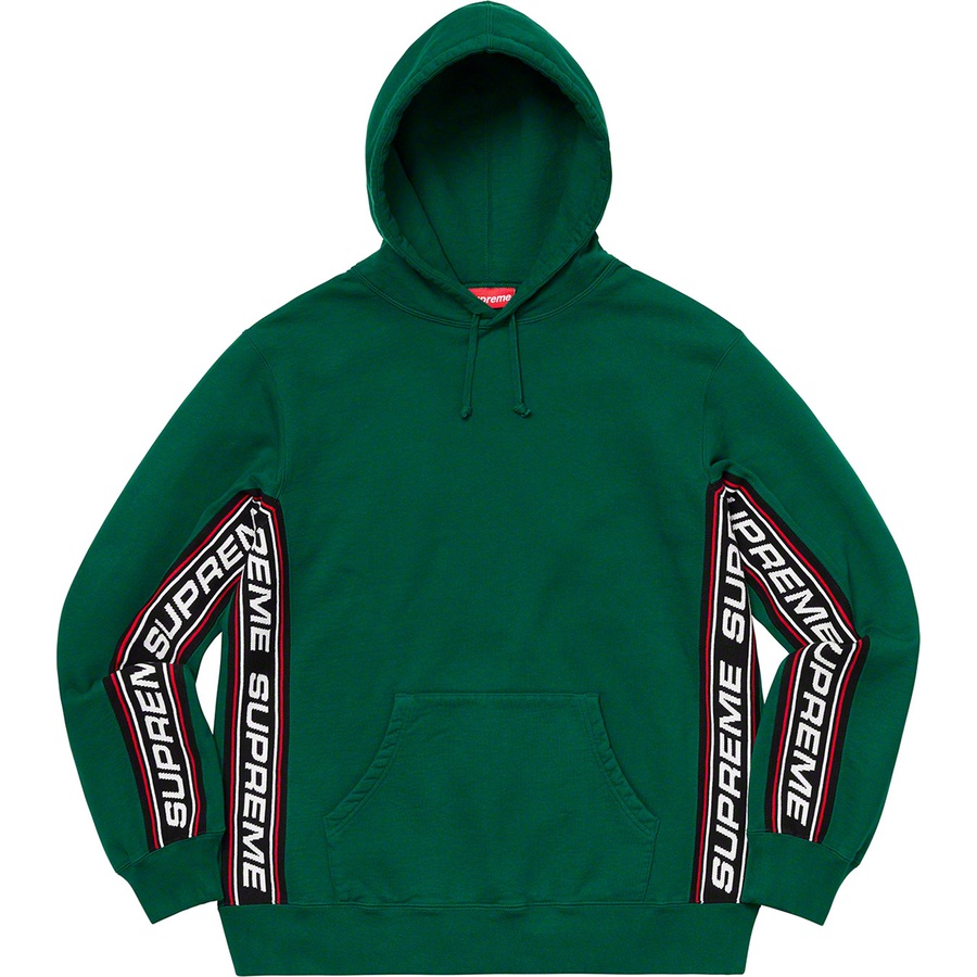 Details on Text Rib Hooded Sweatshirt Dark Green from fall winter 2019 (Price is $158)