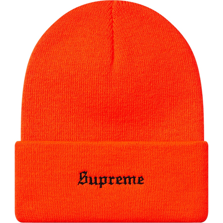 Details on Supreme Ben Davis Beanie Orange from fall winter
                                                    2019 (Price is $38)