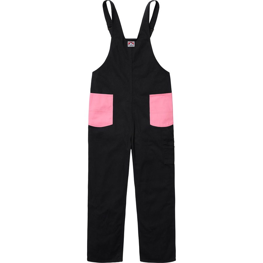 Details on Supreme Ben Davis Overalls Black from fall winter 2019 (Price is $188)