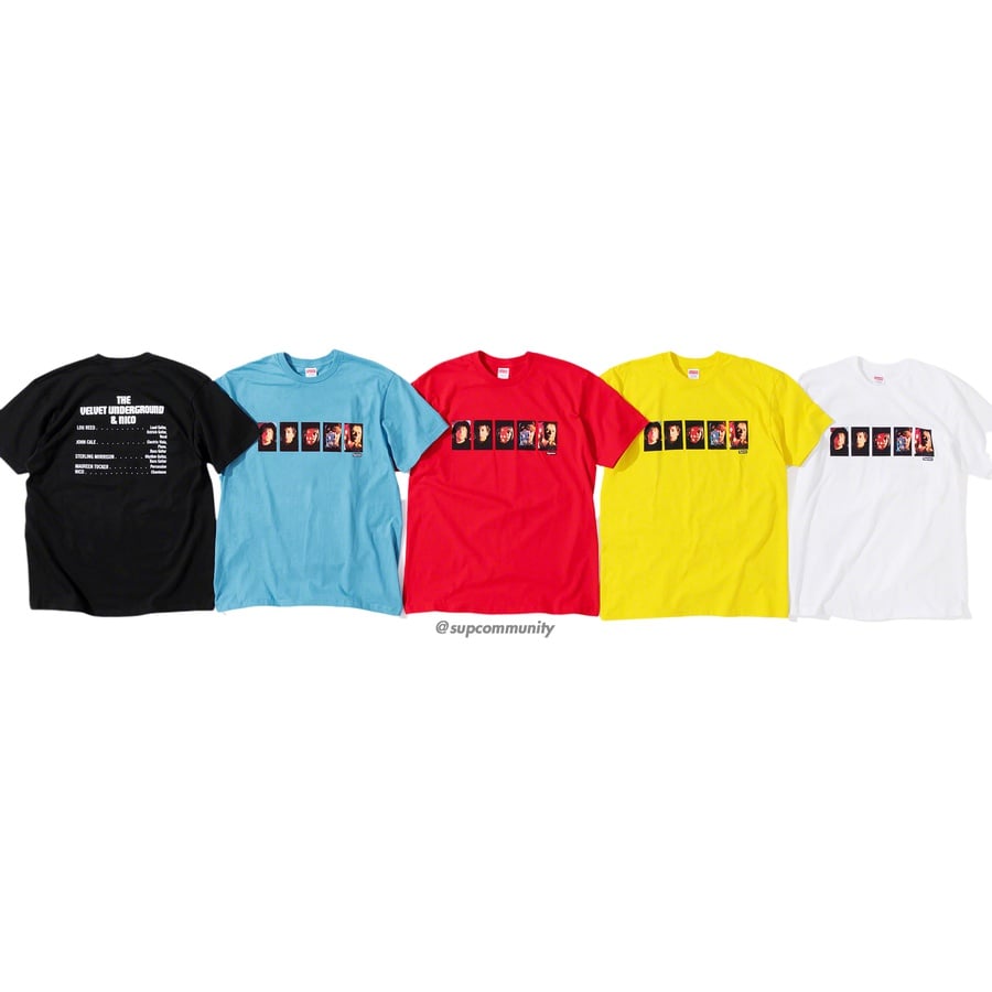 Details on Supreme The Velvet Underground & Nico Tee from fall winter
                                            2019 (Price is $48)