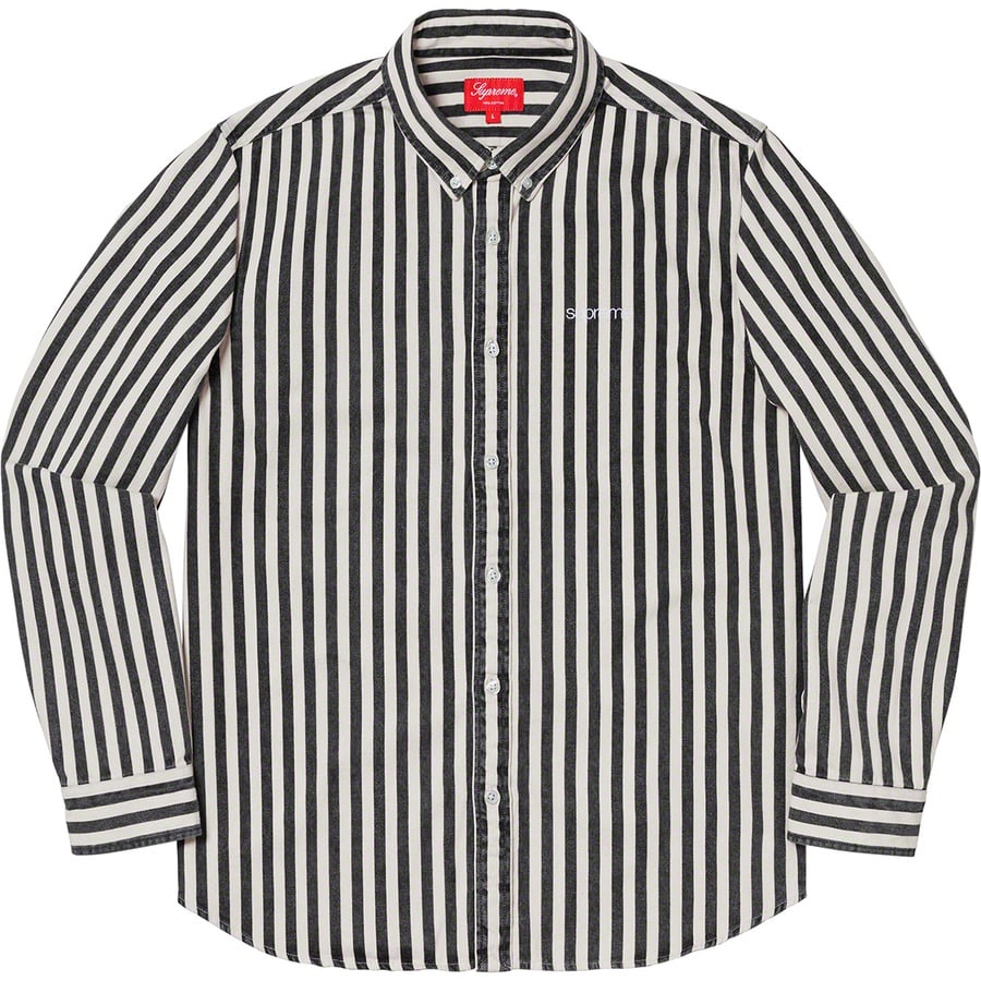 Details on Denim Shirt Black Stripe from fall winter
                                                    2019 (Price is $128)