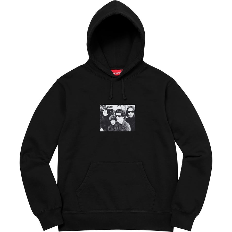 Details on Supreme The Velvet Underground Hooded Sweatshirt Black from fall winter
                                                    2019 (Price is $178)