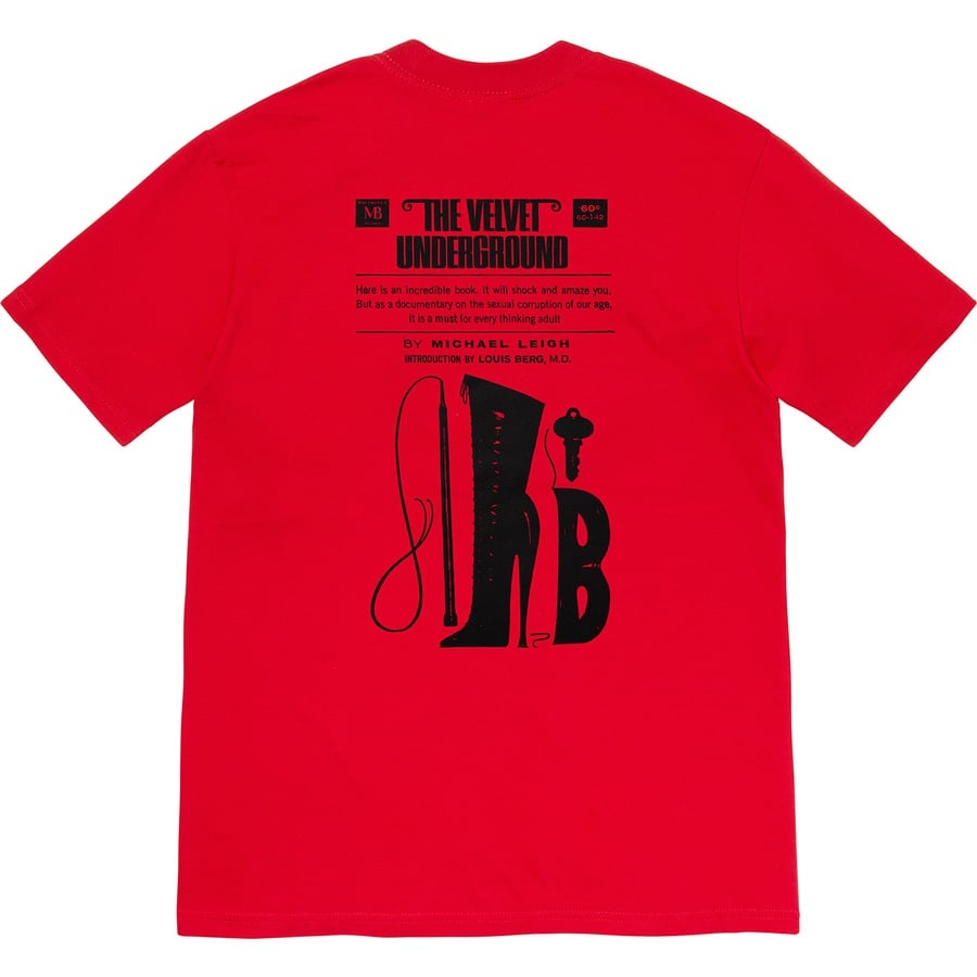 Details on Supreme The Velvet Underground Tee Red from fall winter 2019 (Price is $48)