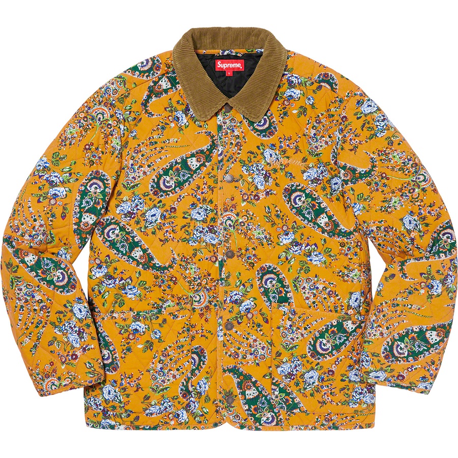 Details on Quilted Paisley Jacket Mustard Paisley from fall winter 2019 (Price is $188)