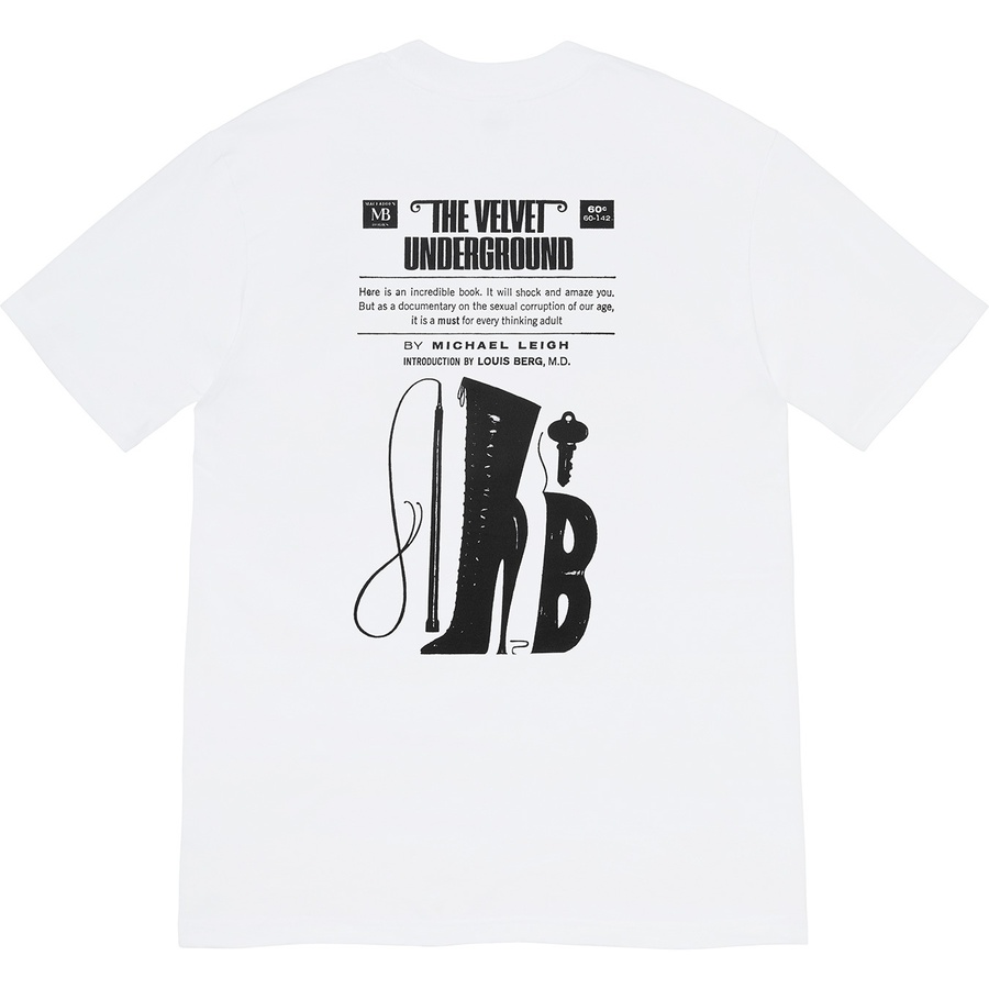 Details on Supreme The Velvet Underground Tee White from fall winter 2019 (Price is $48)