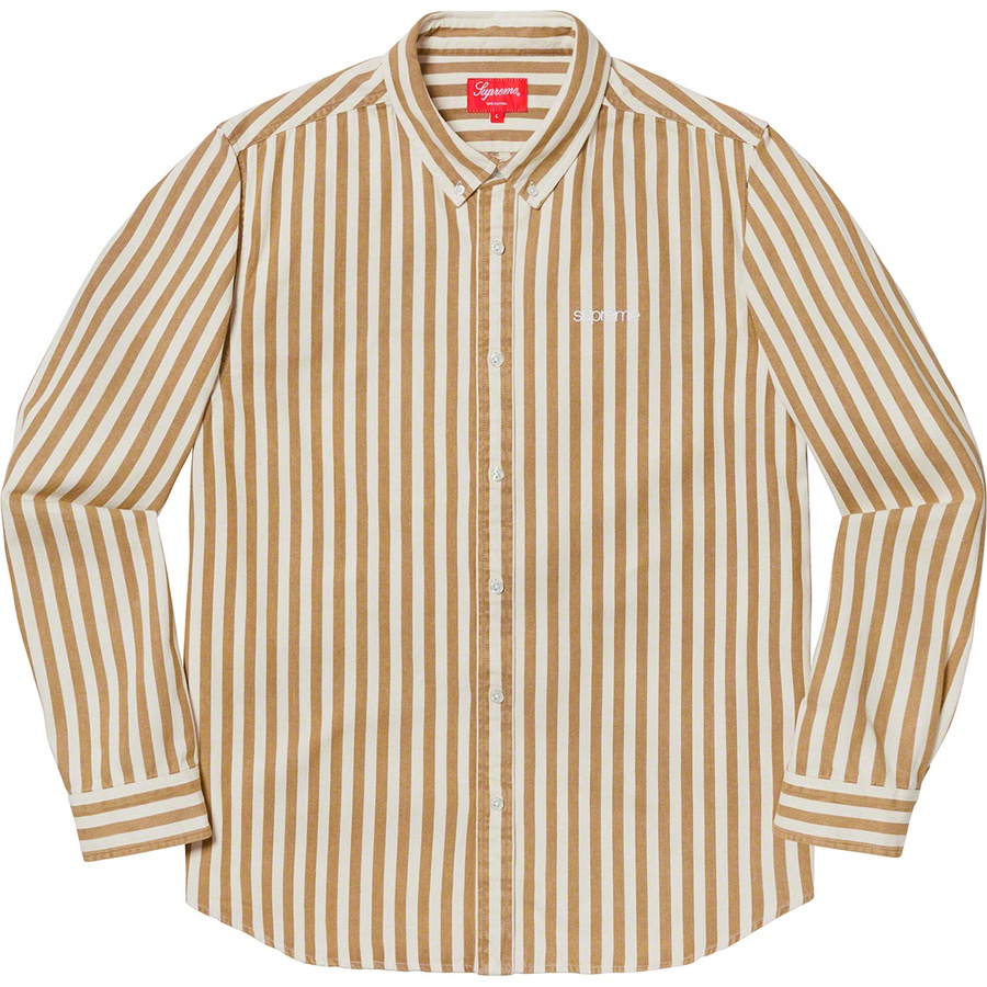 Supreme Denim Shirt (FW19) - Tan Stripe - $128