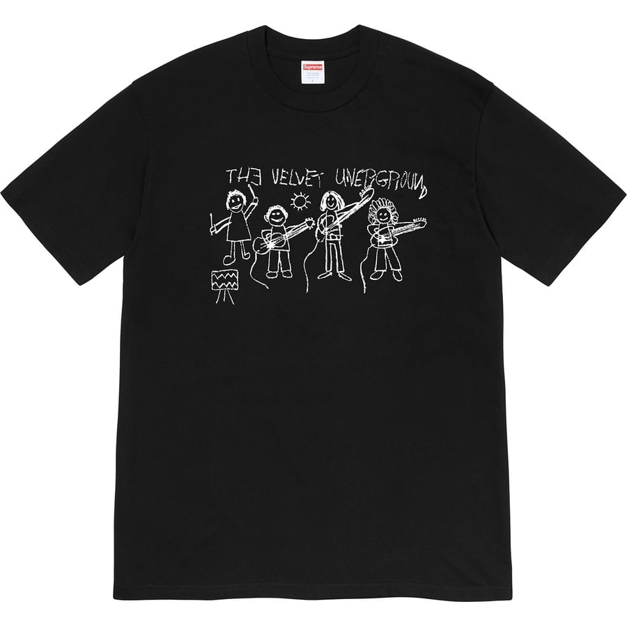 Details on Supreme The Velvet Underground Drawing Tee Black from fall winter
                                                    2019 (Price is $48)