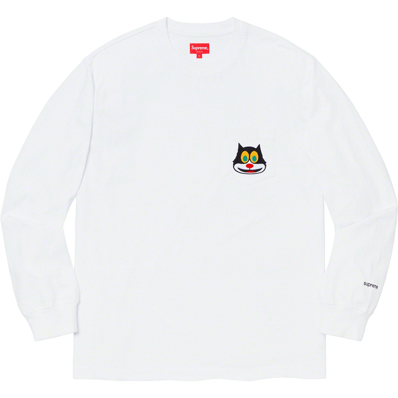 supreme cat L/S pocket tee BLACK XLサイズトップス