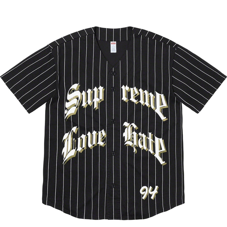 Details on Love Hate Baseball Jersey Black from fall winter
                                                    2019 (Price is $110)