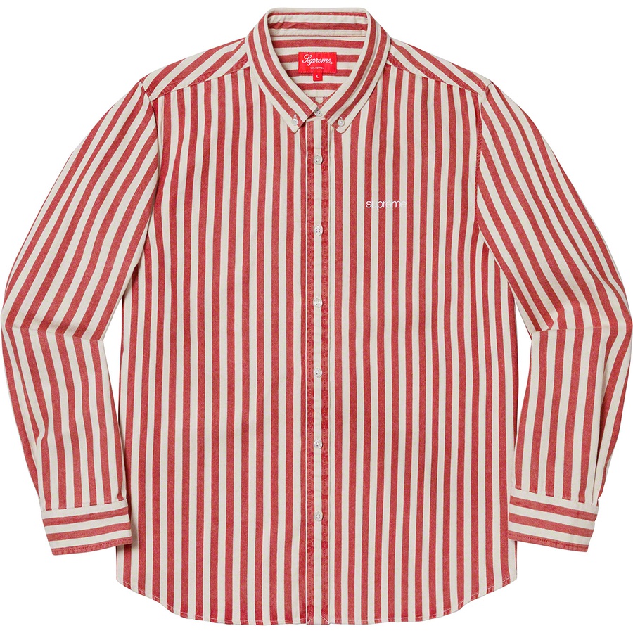 Supreme Denim Shirt (FW19) - Red Stripe - $128