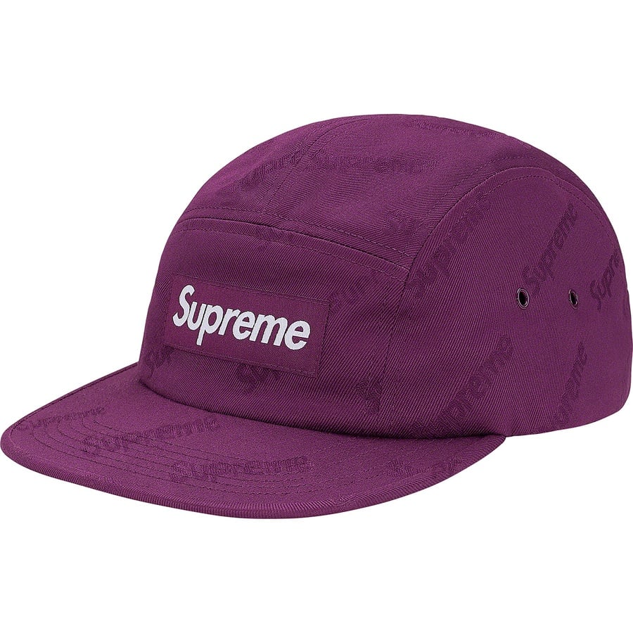 Details on Jacquard Logos Twill Camp Cap Purple from fall winter 2019 (Price is $48)