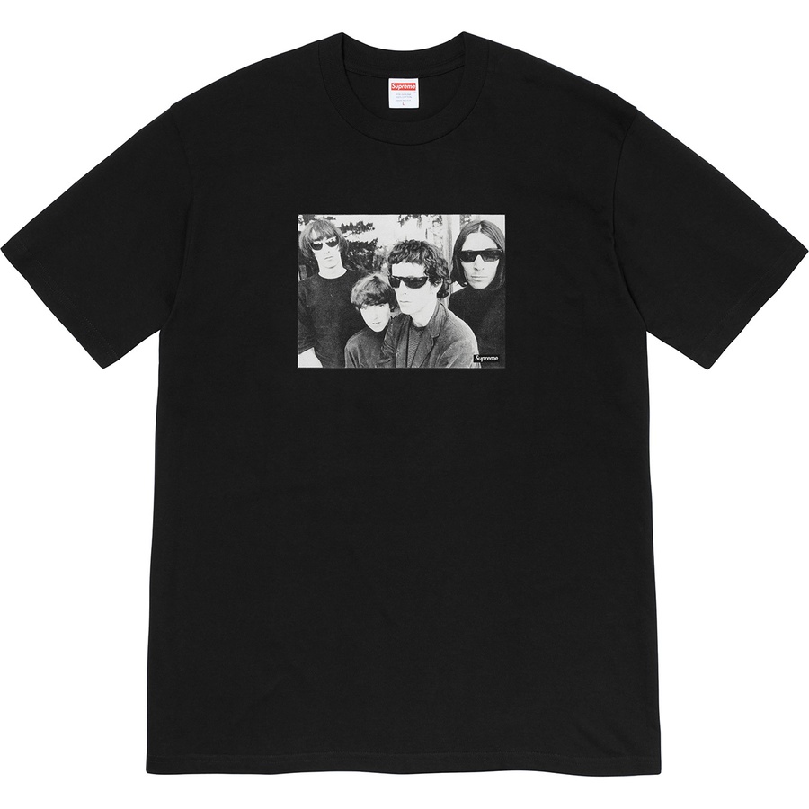 Details on Supreme The Velvet Underground Tee Black from fall winter 2019 (Price is $48)