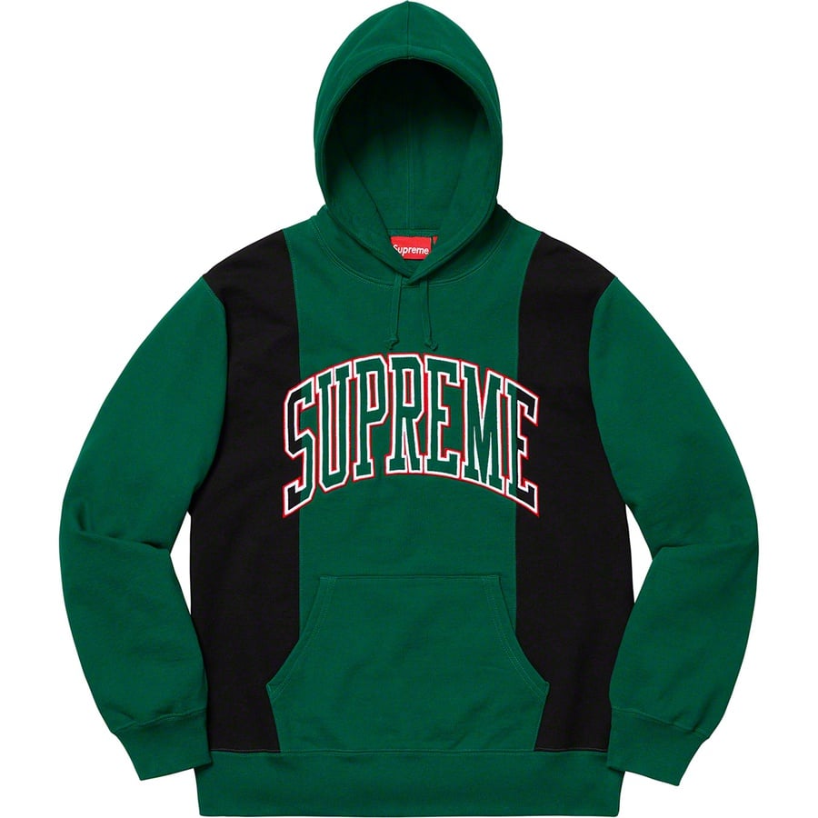 Details on Paneled Arc Hooded Sweatshirt Dark Green from fall winter
                                                    2019 (Price is $168)