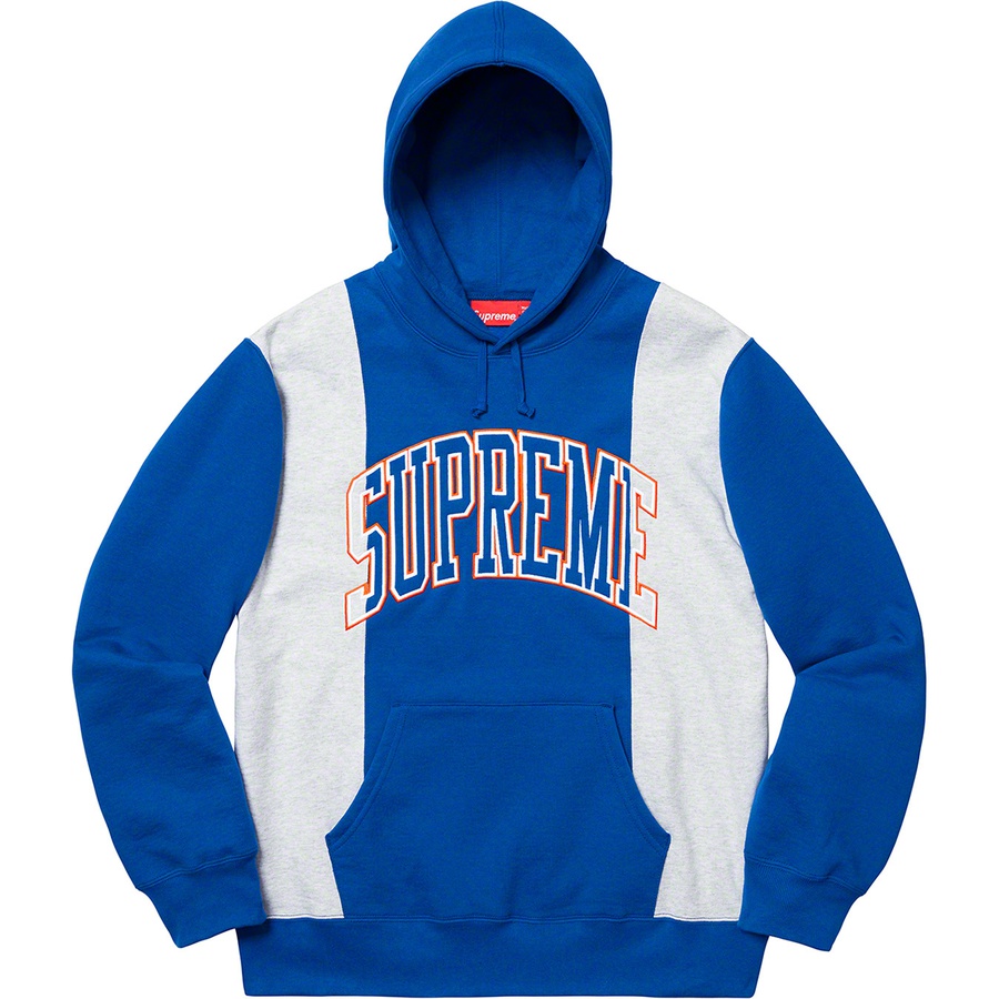 Details on Paneled Arc Hooded Sweatshirt Royal from fall winter 2019 (Price is $168)