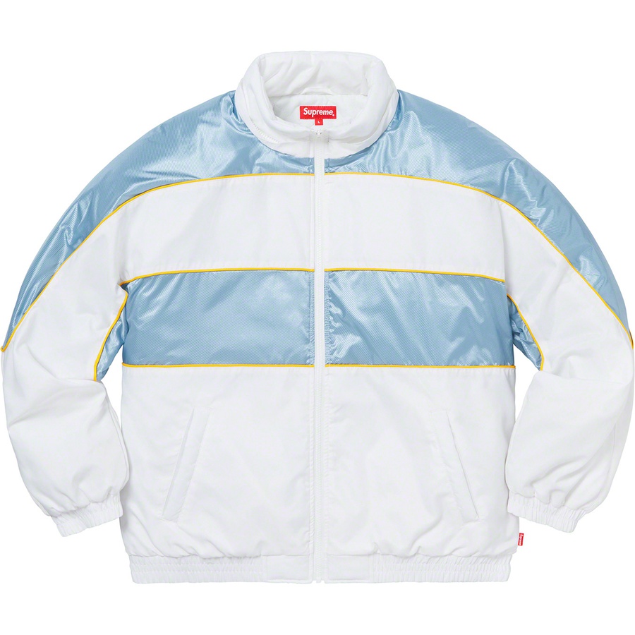 Details on Sports Piping Puffy Jacket White from fall winter 2019 (Price is $198)