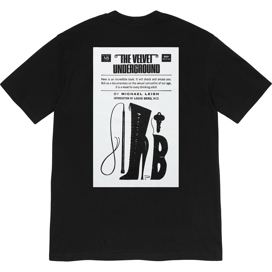 Details on Supreme The Velvet Underground Tee Black from fall winter
                                                    2019 (Price is $48)