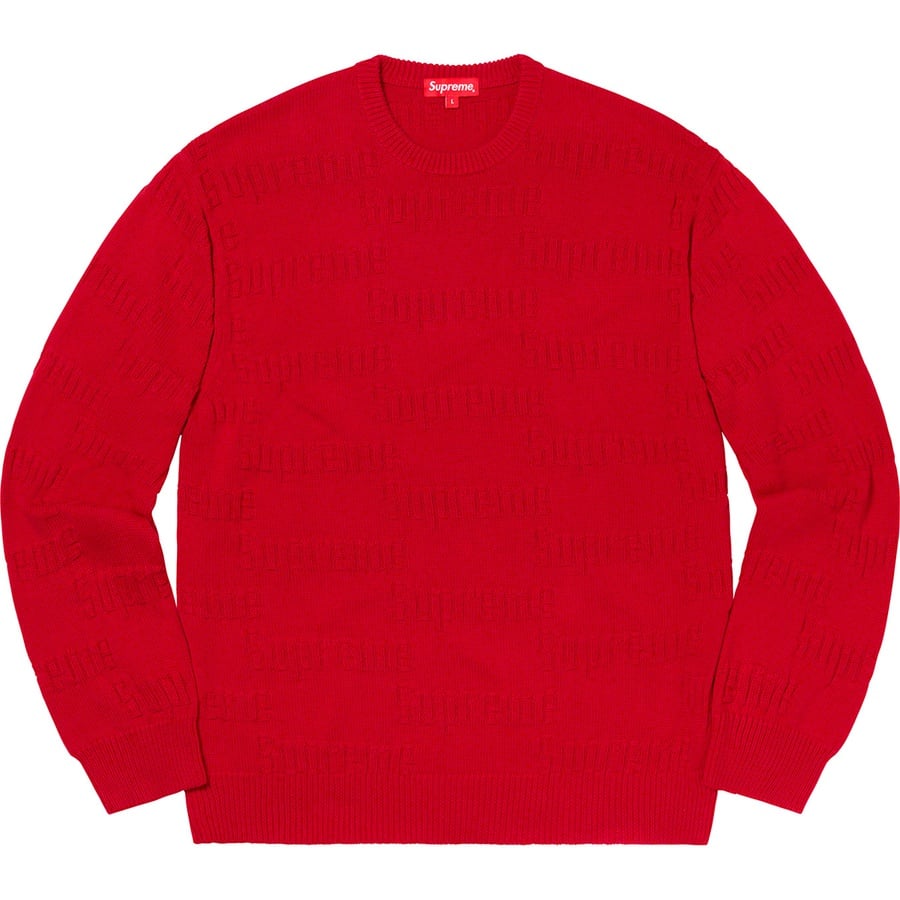 Details on Raised Logo Sweater Red from fall winter
                                                    2019 (Price is $138)