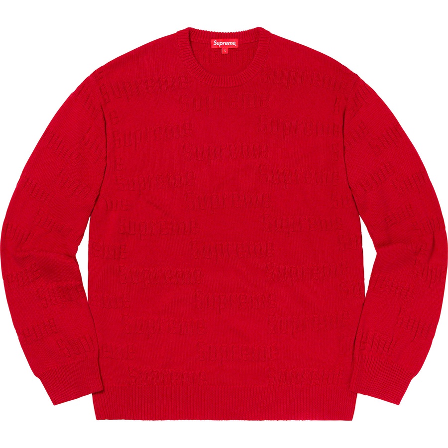 Supreme Raised Logo Sweater (FW19) - Red - $138