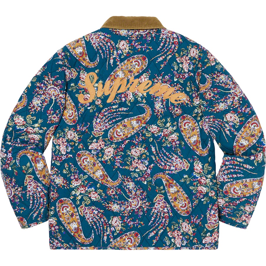 Details on Quilted Paisley Jacket Navy Paisley from fall winter 2019 (Price is $188)