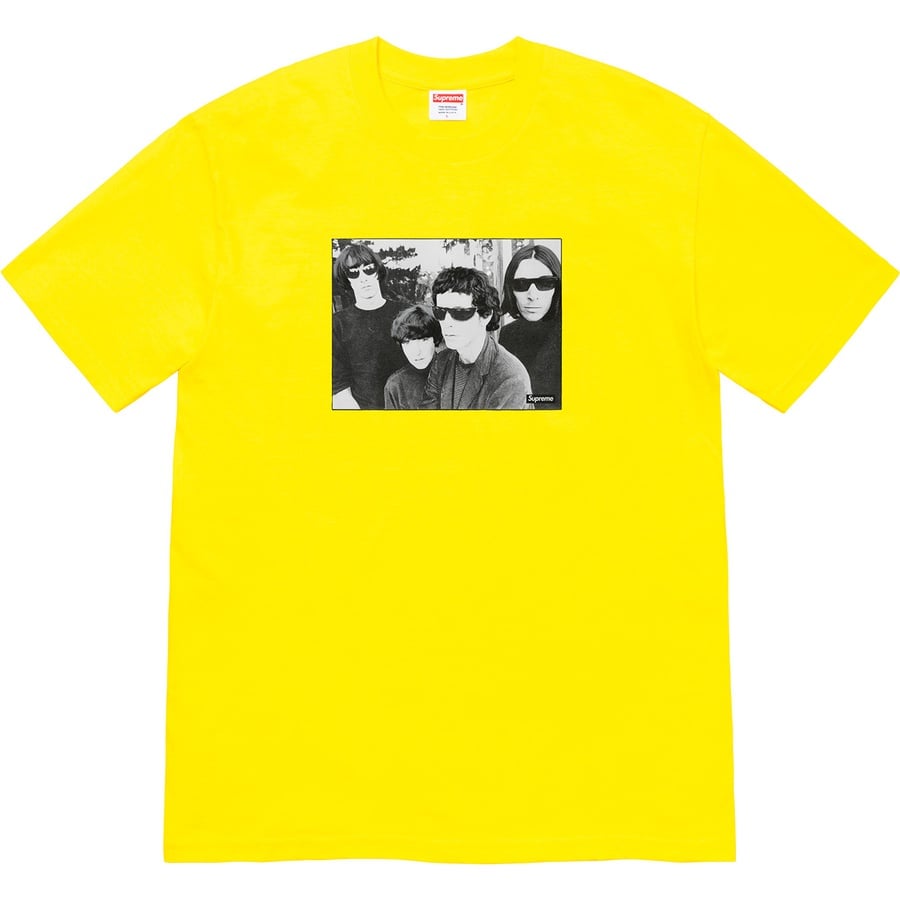 Details on Supreme The Velvet Underground Tee Yellow from fall winter 2019 (Price is $48)