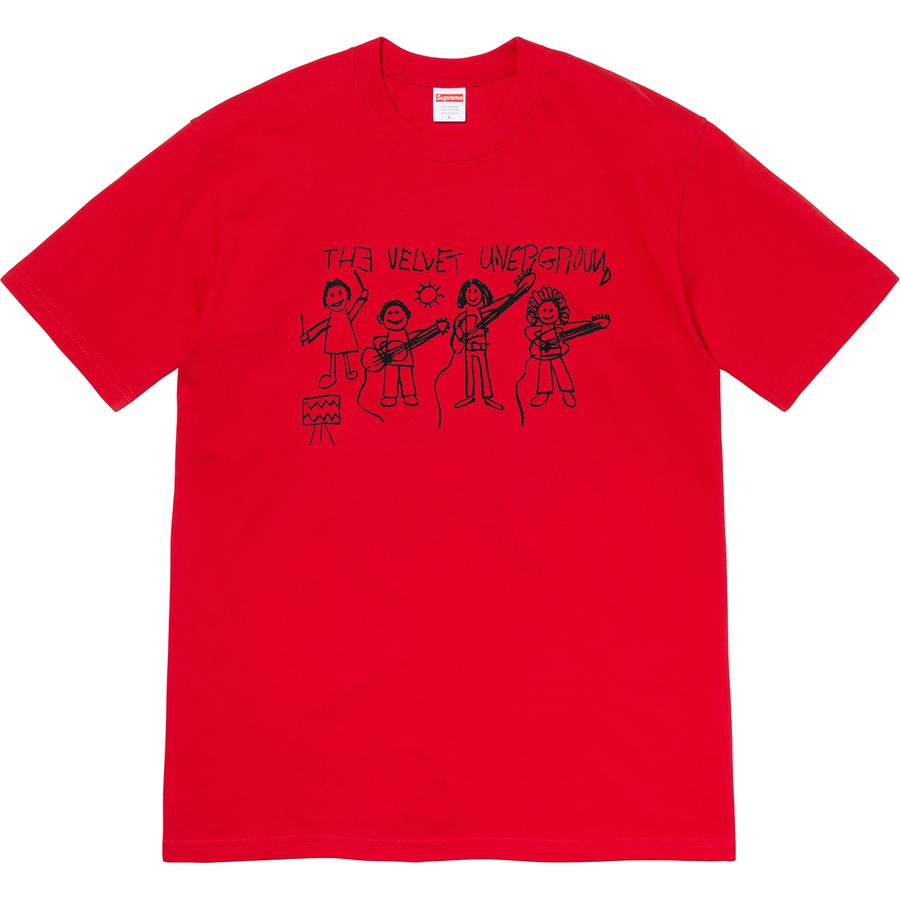 Details on Supreme The Velvet Underground Drawing Tee Red from fall winter
                                                    2019 (Price is $48)