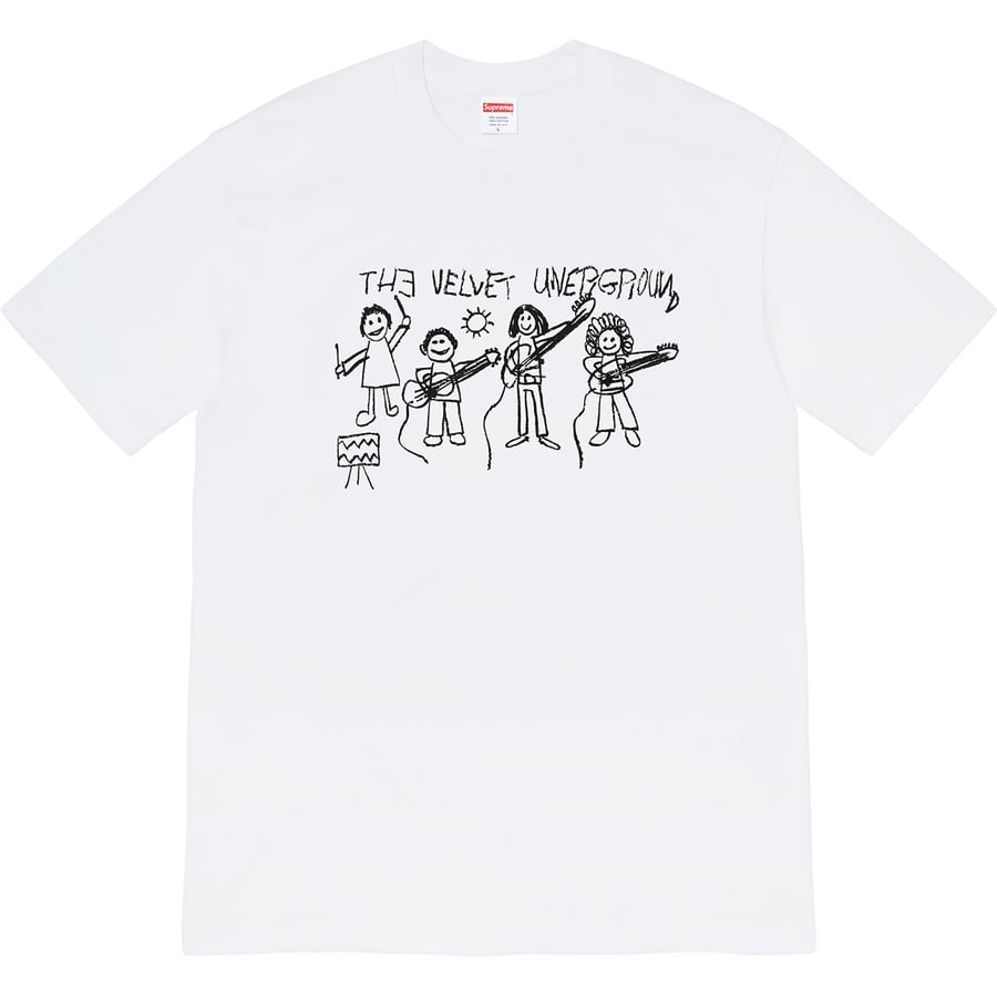 Details on Supreme The Velvet Underground Drawing Tee White from fall winter
                                                    2019 (Price is $48)