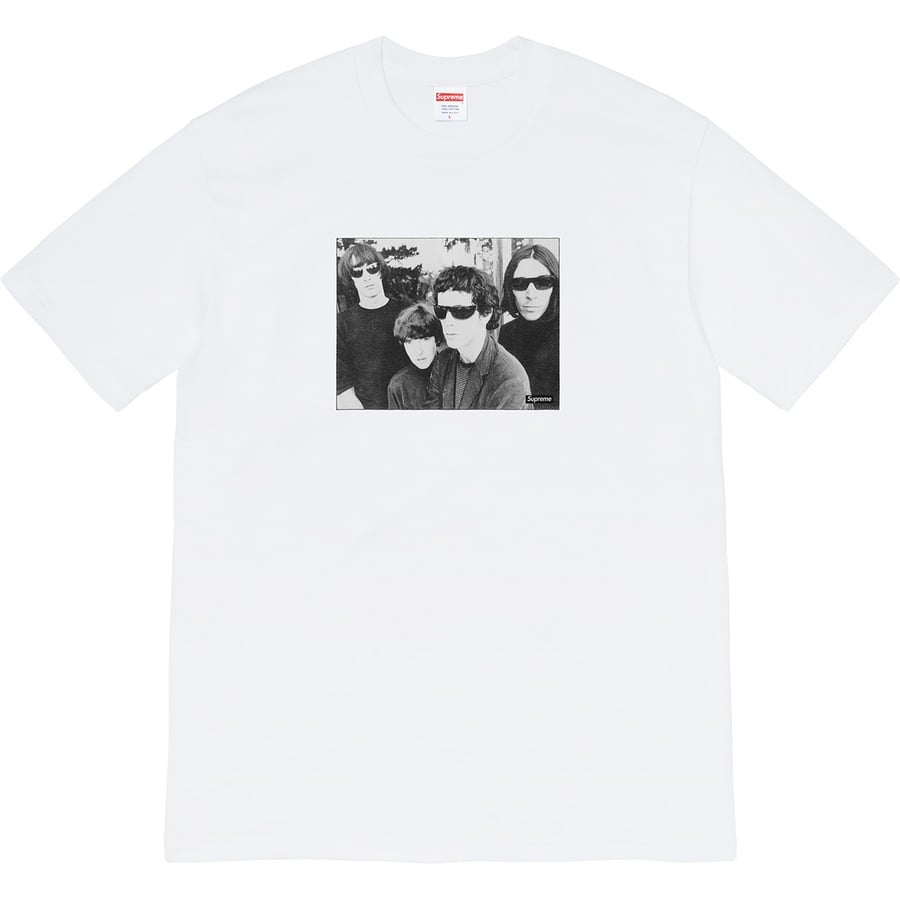 Details on Supreme The Velvet Underground Tee White from fall winter 2019 (Price is $48)