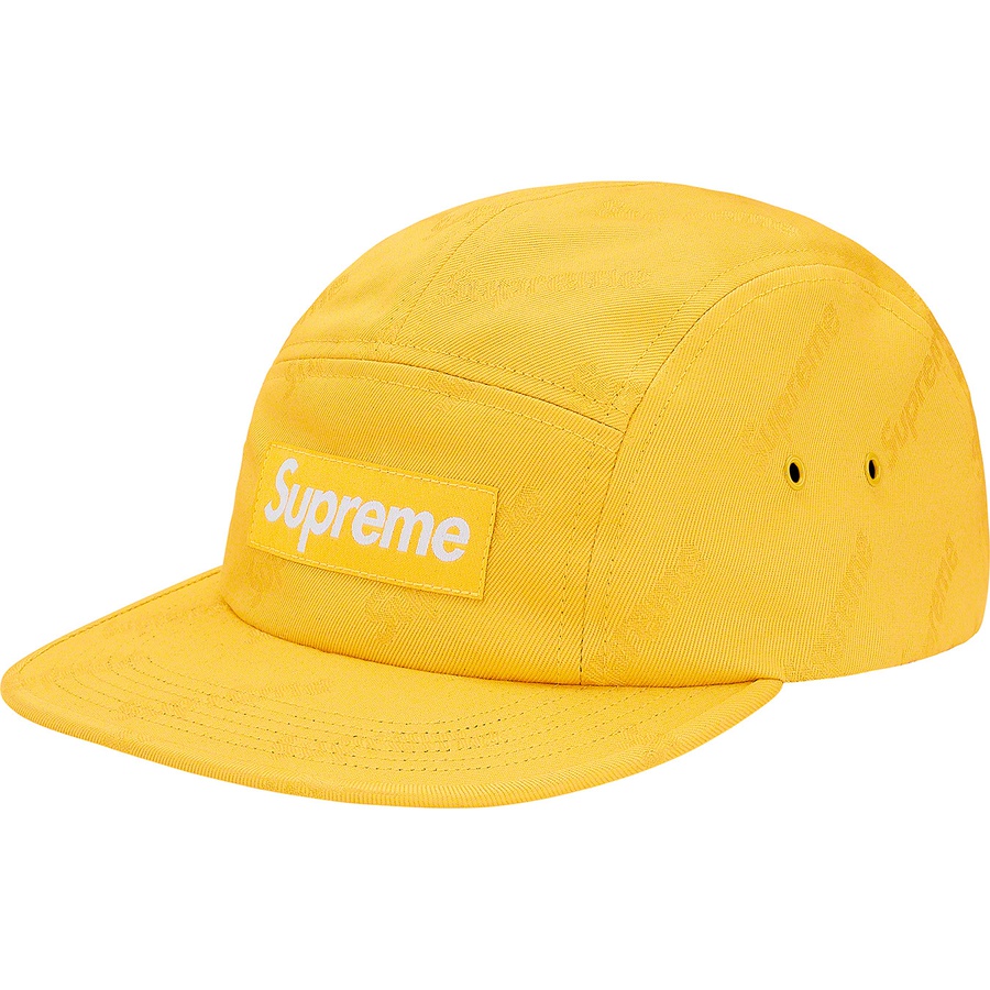 Details on Jacquard Logos Twill Camp Cap Yellow from fall winter 2019 (Price is $48)