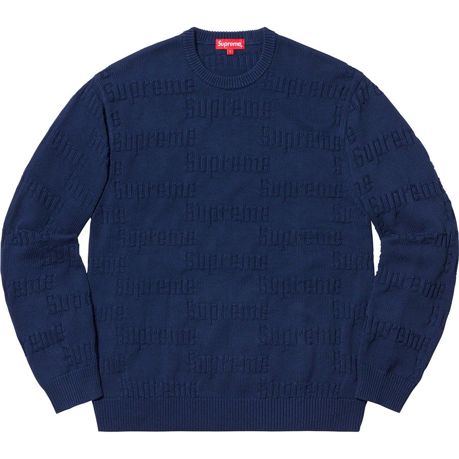 Details on Raised Logo Sweater Navy from fall winter
                                                    2019 (Price is $138)